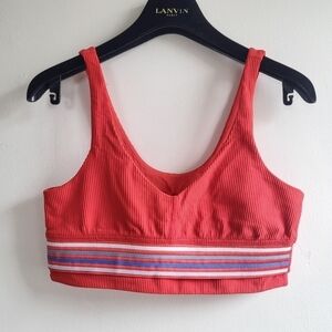 New Free People Movement Striped Band Red Sports Bra Size Small